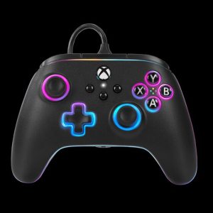 Control Alambrico Xbox One/Series Lumectra PowerA + Tira de luces RGB LED