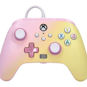 Control Joystick Xbox Series PowerA Con Cable, Color Pink Limonade