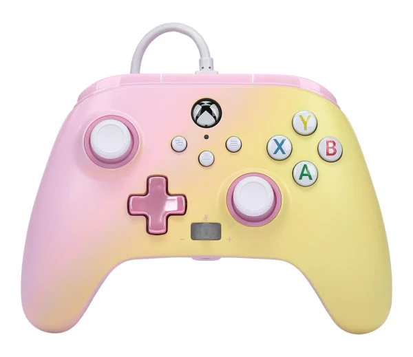 Control Joystick Xbox Series PowerA Con Cable, Color Pink Limonade