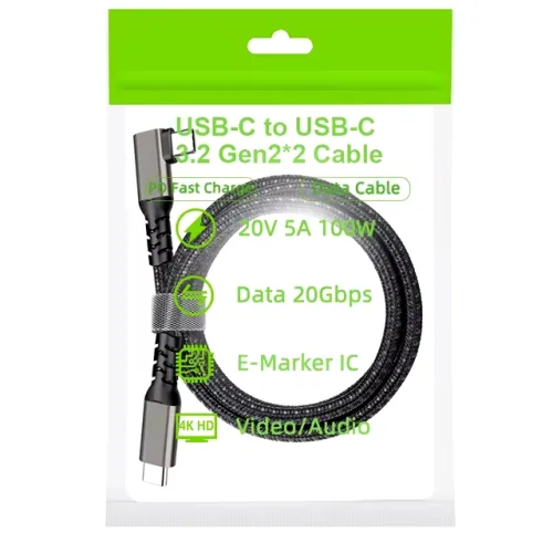 Cable USB Tipo C a Tipo C Gen 2 100w 20V 5A 20 Gbps 4KUHD 3M