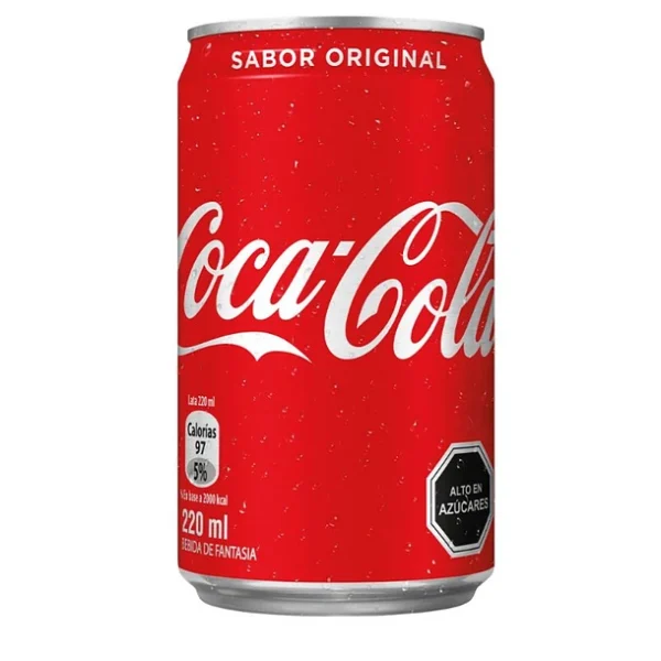 Bebida en lata mini Coca cola 220 ml (Venta solo en tienda presencial).