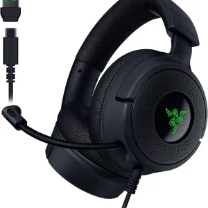 Audífonos con cable para juegos Razer Kraken V4 X con Chroma RGB, para PC, Mac, PS5, Nintendo Switch, Steam Deck y smartphones, color negro.