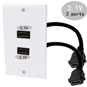 Placa Muro Doble HDMI, 8K, versión 2,1, 48Gbps, 60Hz