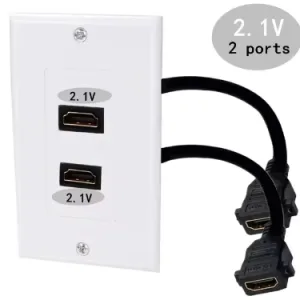 Placa Muro Doble HDMI, 8K, versión 2,1, 48Gbps, 60Hz