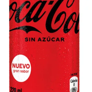 Bebida en lata mini Coca Cola sin Azúcar de 220 ml (Venta solo en Tienda Presencial).