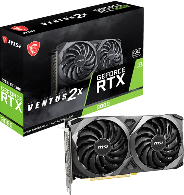 Tarjeta Gráfica GeForce RTX 3060 Ventus x2 12Gb OC MSI GDDR6