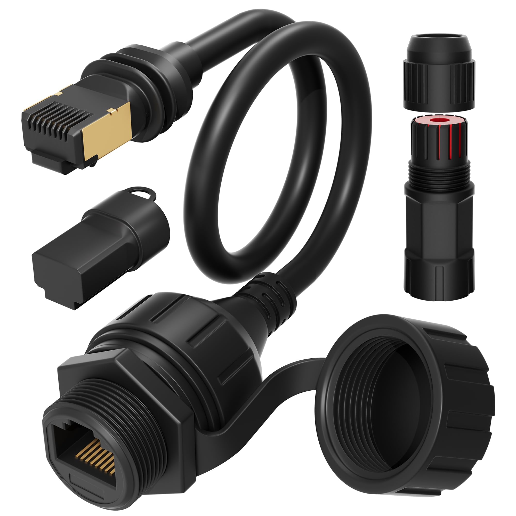 Cavo Ethernet Starlink GINTOOYUN 5m IP67 CAT6 – Prolunga Impermeabile Per Antenna E Router Starlink, Maschio-Maschio, 26AWG
