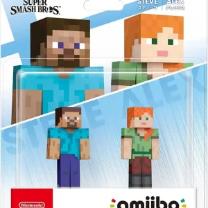 AMIIBO Steve y Alex-Minecraft super smash bros Nintendo