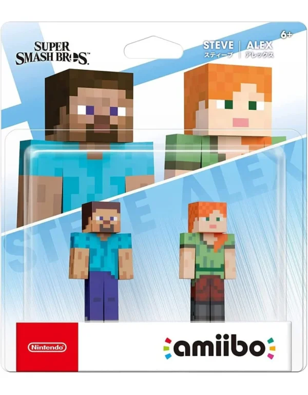 AMIIBO Steve y Alex-Minecraft super smash bros Nintendo