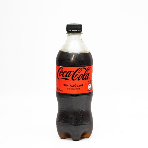 Bebida en botella Coca-cola sin azúcar de 591ml (compra presencial).