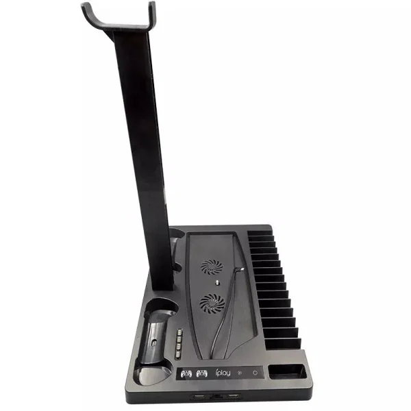 Soporte Base Ps5 Para 2 Dualsense Audifonos Con Ventilador.