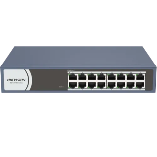 Switch 10/100M con 16 Puertos RJ45 Pulg-and-Play HikVision