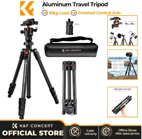 Tripode Aluminio 10Kg. K&F Concept O234A1+BH-28L