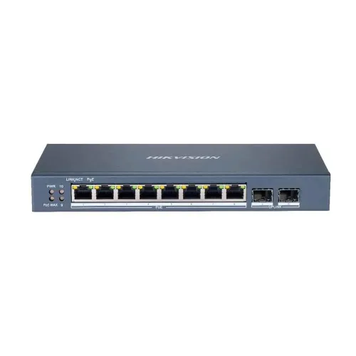 Switch 8 puertos+2P fibras Hikvision DS-3E1510P-SI
