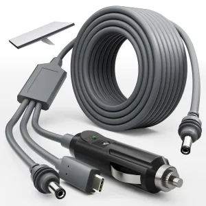 Starlink mini 3 en 1 cable de alimentación CC 10 pies 100W USB C 12-24V enchufe de encendedor de cigarrillos.
