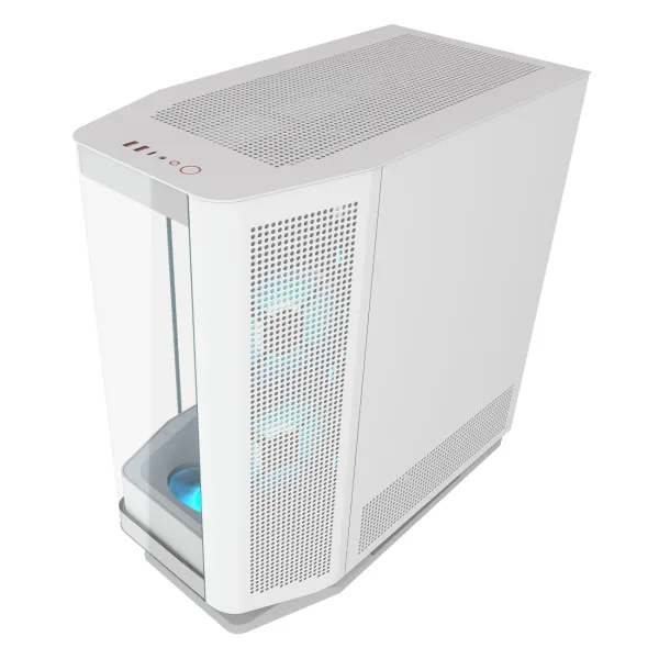 Gabinete gamer Cougar FV270 RGB WHITE 4 ventiladores ARGB + Plataforma giratoria de regalo - Imagen 3