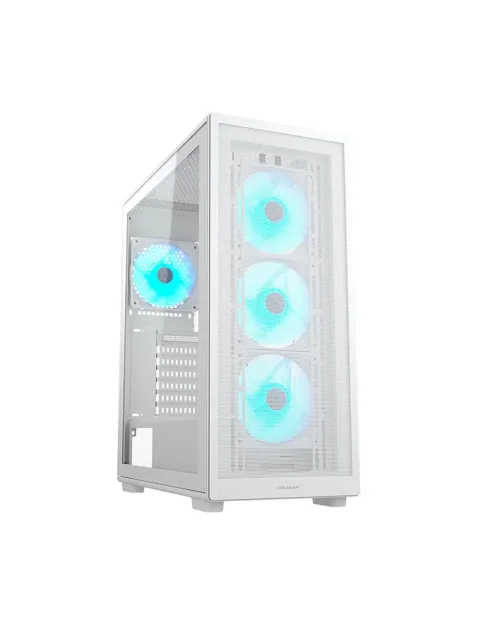 Gabinete gamer Cougar MX220 RGB white 4 ventiladores ARGB incluidos