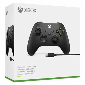 Control Inalámbrico Xbox Negro + Cable USB C