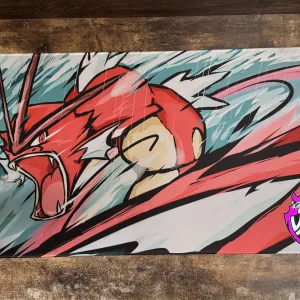 Playmat - Mousepad 35X60Cm Pokemon Diseño Gyarados Rojo