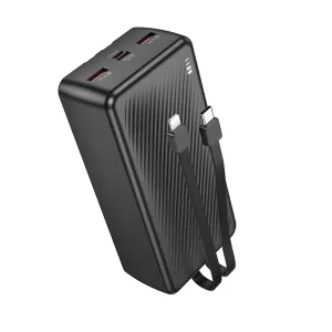 Bateria Externa Powerbank Borofone BJ57B 30,000mAh Graceful 22.5W+PD20W Negro con cables