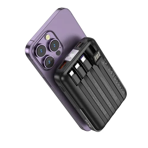 Bateria Externa Powerbank Hoco J135 Rico 22.5W+PD20W 4 cables 10000mAh, Negro - Imagen 3