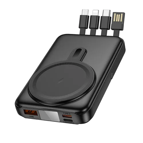 Bateria Externa Powerbank Hoco J135 Rico 22.5W+PD20W 4 cables 10000mAh, Negro
