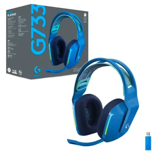 Audífono Logitech G733 LIGHTSPEED Wireless RGB Gaming Headset Inalámbrico - Azul