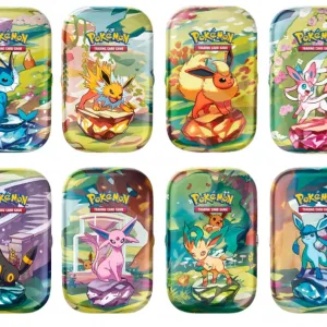 Cartas Pokemon Escarlata y Purpura Mini Lata Mini Tin Prismatic Evolutions