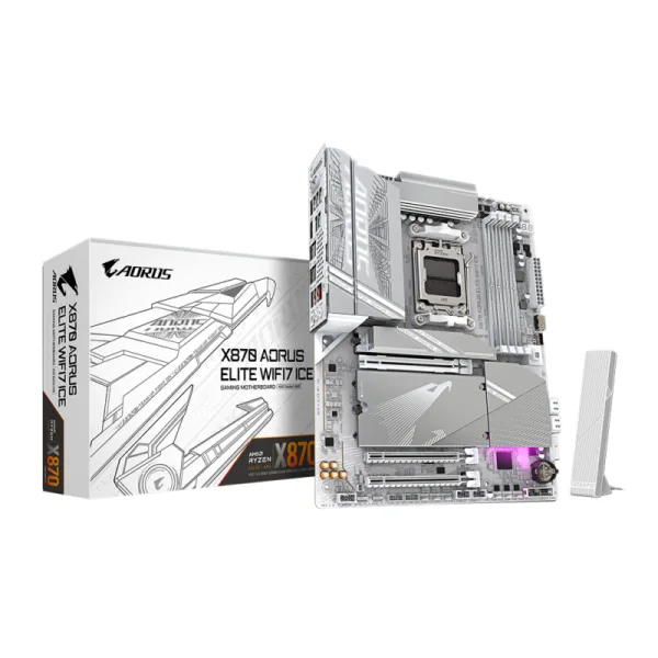 Placa Madre X870 AORUS Elite Wi-Fi 7 ICE, AM5, 4x DDR5, ATX