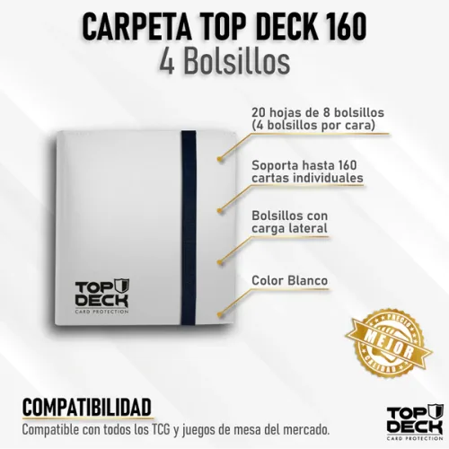 Carpeta Cartas Esencial | TOPDECK 160 color Blanco - Imagen 2