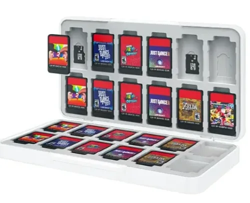 Estuche de color Blanco para 24 juegos de Nintendo Switch