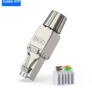 Conector RJ45 Cat6A STP sin Herramientas para Terminación en Campo – Enchufe Modular Ethernet Blindado Cat 6A PoE, Adaptador Macho RJ 45 de Red