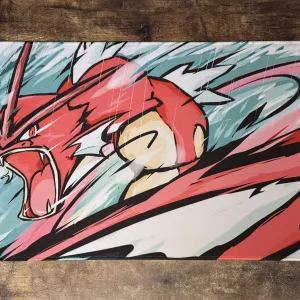 Playmat - Mousepad 35X60Cm Pokemon Diseño Gyarados Rojo