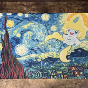 Playmat - Mousepad 35X60Cm Pokemon Diseño Jirachi Noche Estrellada