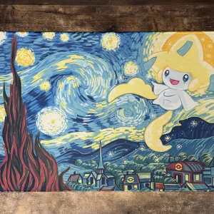 Playmat - Mousepad 35X60Cm Pokemon Diseño Jirachi Noche Estrellada