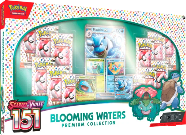 Cartas TCG Pokemon Colección Blooming Waters 151 Premium - 12 paquetes, promociones en Ingles
