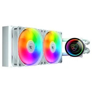 Ventilador Cooler CPU Water Poseidon Elite ARGB 240 Cougar Color Blanco