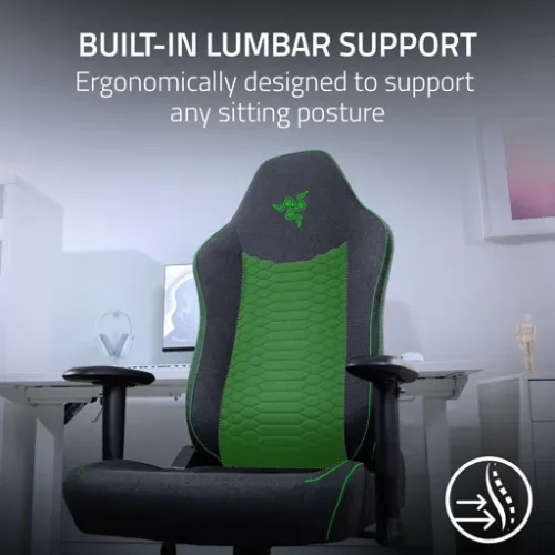 Silla Gamer Profesional Razer Iskur V2 X Black Fabric, ergonómica, soporte lumbar, cojines de espuma - Imagen 5