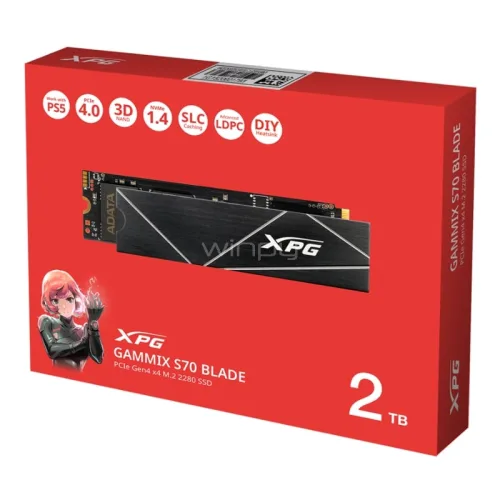 Disco Ssd 2tb M.2 2280 Nvme Adata Xpg Gammix S70 Blade Notebook Ps5 Color Negro