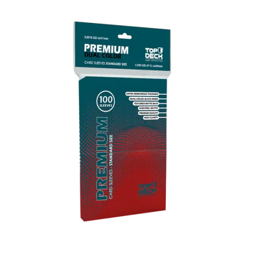 Protectores de Cartas Premium TCG | TOPDECK Standard 66x91mm color Rojo