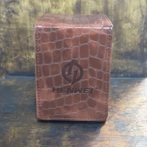Deck Box TCG Caja Cartas Mazo Henwei Diseño Piel de Serpiente Color Rojo