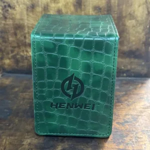 Deck Box TCG Caja Cartas Mazo Henwei Diseño Piel de Serpiente Color Verde