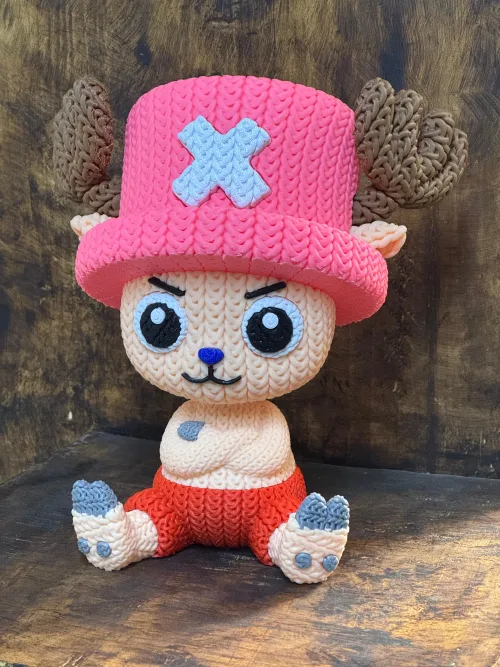Figura Impresa en 3D de Chopper One Piece Diseño Tejido