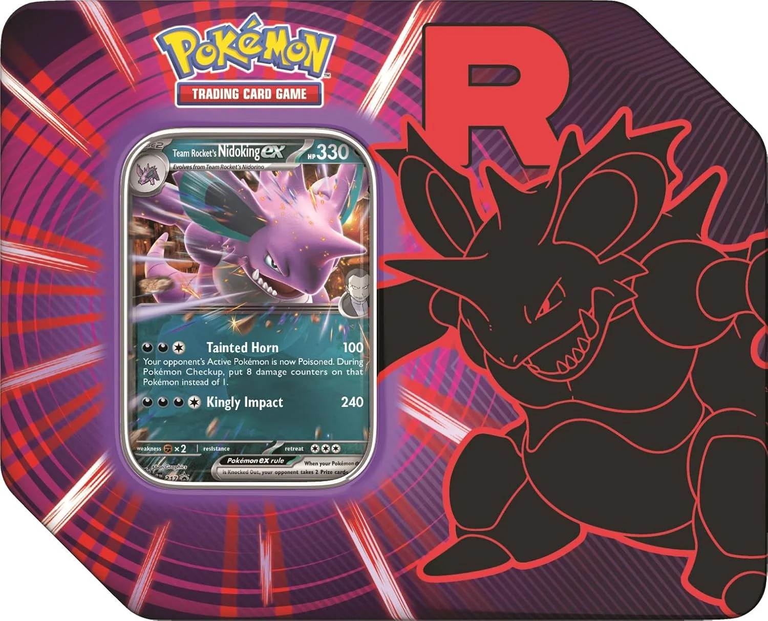 Cartas Pokemon Team Rocket Tin Nidoking Inglés