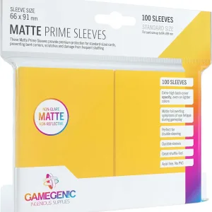 Funda Protectora de Cartas TCG Matte Prime Sleeves Gamegenic 100 Sobres Amarillo 66x91