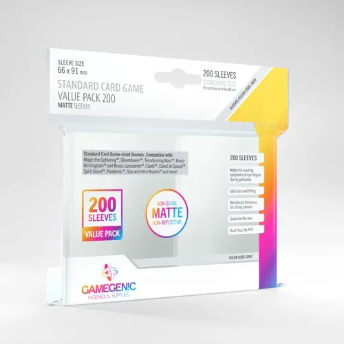 Protector de Cartas Standard Card Game matte GameGenic 200 Sobres 66X91