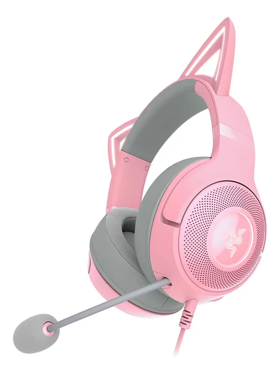Audifonos Gamer Razer Kraken Kitty V2 Quartz Edition Rosado