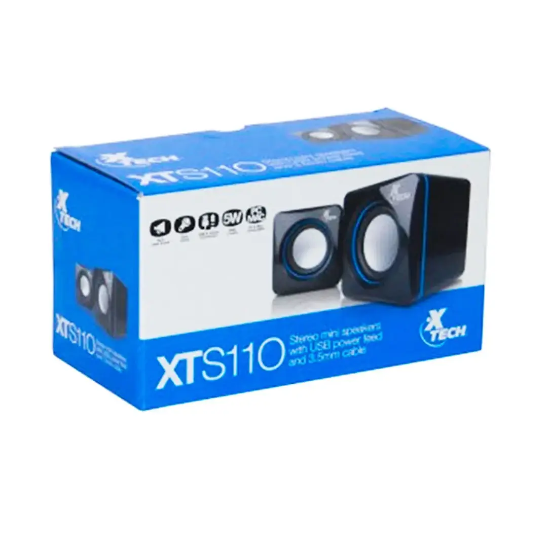 Parlante Xtech Mini XTS110 para Pc 2.0, 5W RMS
