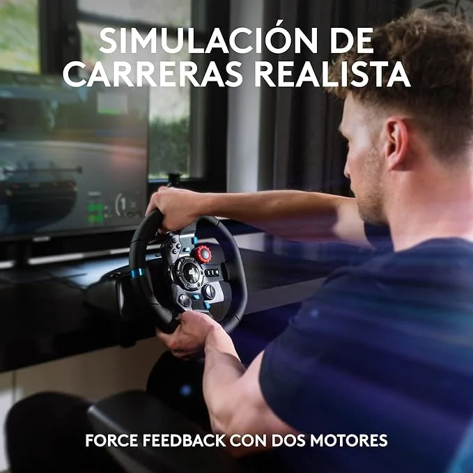 Logitech G G29 SE Driving Force, volante de carreras y pedales, Force Feedback, Cuero auténtico + Palanca de cambio, Para PS5, PS4 y PC, Mac - Negro - Imagen 6