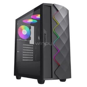 Gabinete Gamer  DIAMOND CP Black 1 Fan Rear/  2 Fan Up/ sin fuente